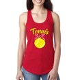 thumbnail image 1 of Wild Bobby, Tennis Mom Cute Bow Ribbon Tennis Ball, Mother's Day, Women Racerback Tank Top, Red, Large, 1 of 3