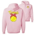 thumbnail image 1 of Wild Bobby,Tennis Mom Cute Bow Ribbon Tennis Ball Sports Front and Back Unisex Graphic Hoodie Sweatshirt, Light Pink, X-Large, 1 of 2