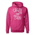 thumbnail image 1 of Wild Bobby, That Crazy Cat Lady, Pop Culture, Unisex Graphic Hoodie Sweatshirt, Fuschia, Small, 1 of 3