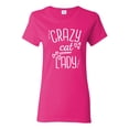 thumbnail image 1 of Wild Bobby, That Crazy Cat Lady, Pop Culture, Womens Graphic Tees, Fuschia, Small, 1 of 3