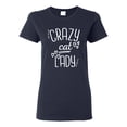 thumbnail image 1 of Wild Bobby, That Crazy Cat Lady, Pop Culture, Womens Graphic Tees, Navy, Medium, 1 of 3