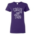 thumbnail image 1 of Wild Bobby, That Crazy Cat Lady, Pop Culture, Womens Graphic Tees, Purple, 2XL, 1 of 3