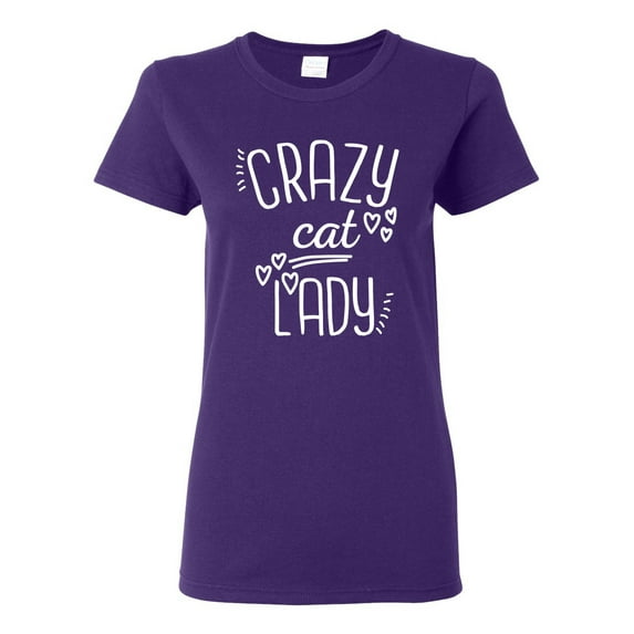 Wild Bobby, That Crazy Cat Lady, Pop Culture, Womens Graphic Tees, Purple, 2XL