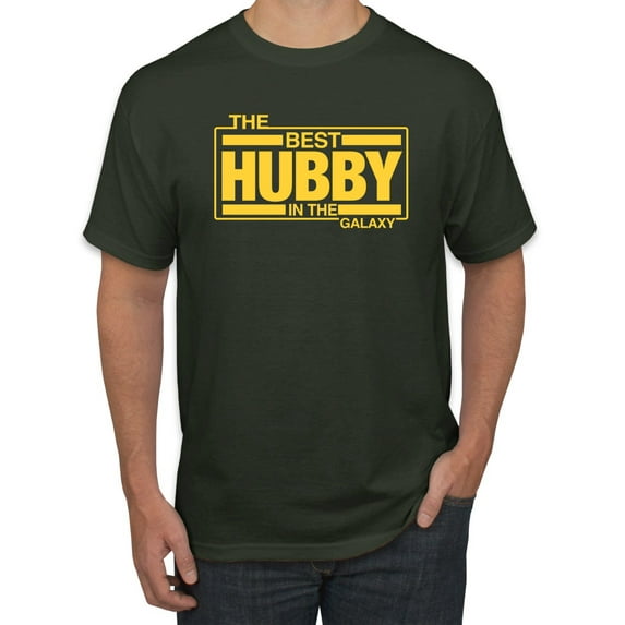 Wild Bobby,The Best Hubby in The Galaxy, Father's Day, Men Graphic Tees, Forest Green, 5XL