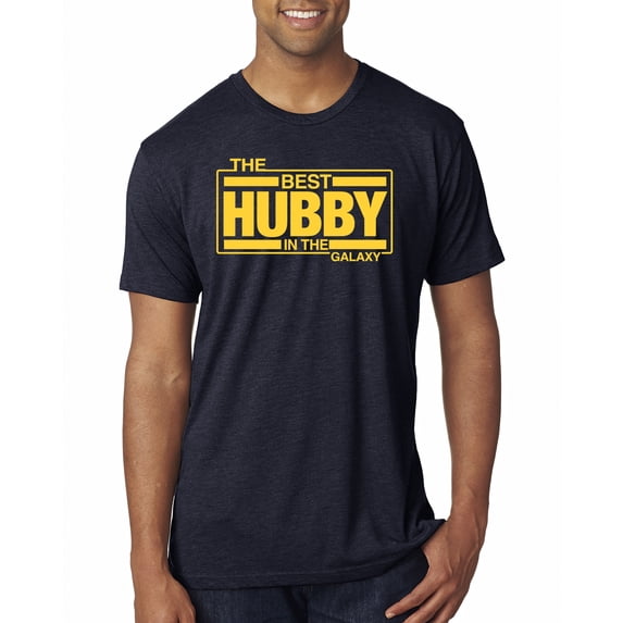 Wild Bobby,The Best Hubby in The Galaxy, Father's Day, Men Premium Tri Blend Tees, Vintage Navy, 2XL