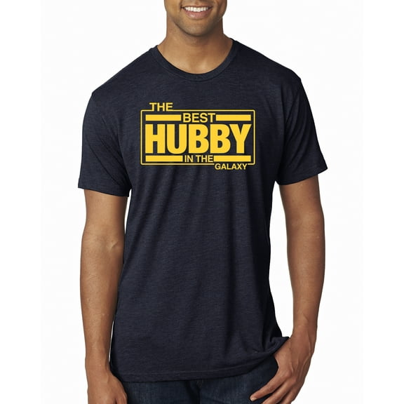 Wild Bobby,The Best Hubby in The Galaxy, Father's Day, Men Premium Tri Blend Tees, Vintage Navy, Small