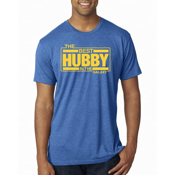 Wild Bobby,The Best Hubby in The Galaxy, Father's Day, Men Premium Tri Blend Tees, Vintage Royal, X-Large