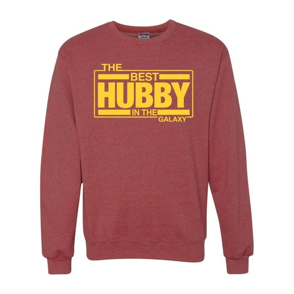 Wild Bobby,The Best Hubby in The Galaxy, Father's Day, Unisex Crewneck Graphic Sweatshirt, Vintage Heather Red, 3XL