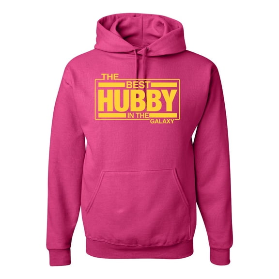 Wild Bobby,The Best Hubby in The Galaxy, Father's Day, Unisex Graphic Hoodie Sweatshirt, Fuschia, 3XL