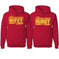 thumbnail image 1 of Wild Bobby, The Best Hubby in the Galaxy The Best Wifey in the Universe, Matching Couples Hoodie, Red, Mens XL-Womens XL, 1 of 3