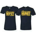 thumbnail image 1 of Wild Bobby, The Best Hubby in the Galaxy The Best Wifey in the Universe ,Matching Couples Tee, Navy, Mens M-Womens L, 1 of 2