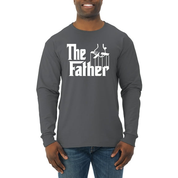 Wild Bobby, The Father Funny Movie Parody Husband Dad Daddy Boyfriend Gift | Mens Father's Day Long Sleeve T-Shirt, Charcoal, 3XL