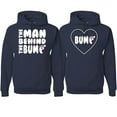 thumbnail image 1 of Wild Bobby, The Man Behind Shirt His and Hers Matching Couples Hoodie, Navy, Mens XL-Womens L, 1 of 3