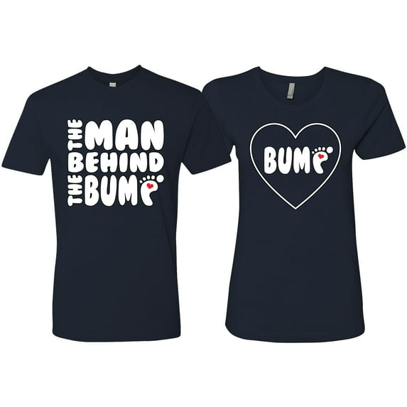 Wild Bobby, The Man Behind Shirt His and Hers Matching Couples T-Shirt, Navy, Mens 2XL-Womens S