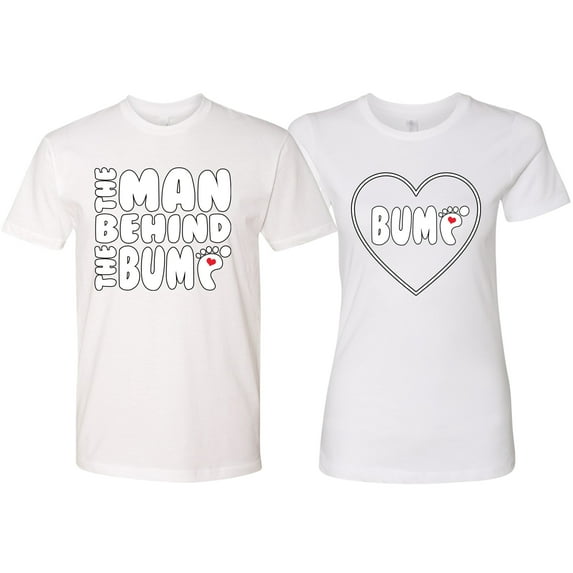 Wild Bobby, The Man Behind Shirt His and Hers Matching Couples T-Shirt, White, Mens L-Womens 2XL