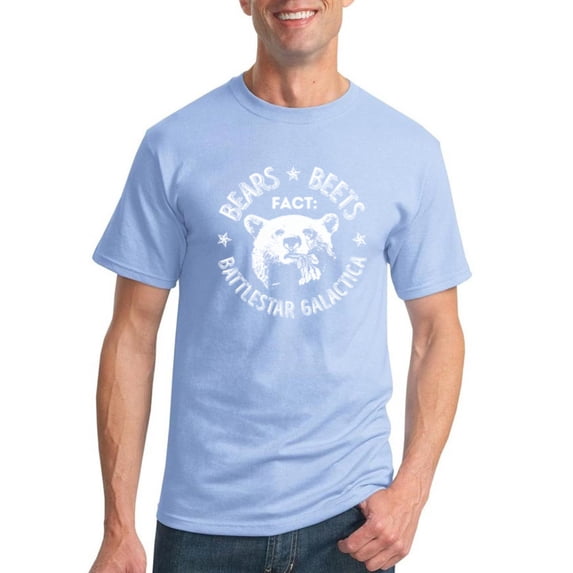 Wild Bobby, The Office Beets Culture Men's Graphic T-Shirt, Light Blue, Medium