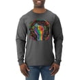 thumbnail image 1 of Wild Bobby The Power of Unity Colorful Fist Puff Print Fashion Mens Long Sleeve Shirt, Heather Black, Medium, 1 of 6