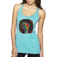thumbnail image 1 of Wild Bobby The Power of Unity Colorful Fist Puff Print Fashion Tri-Blend Racerback Tank Top, Tahiti Blue, Medium, 1 of 6