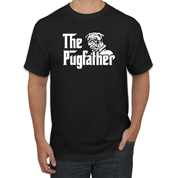 Wild Bobby,The Pugfather Funny Godfather Movie Logo Pug Parody, Father's Day, Men Graphic Tees, Black, Small