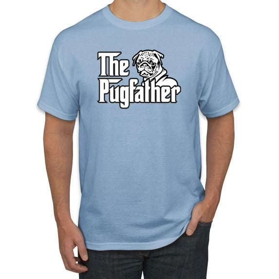 Wild Bobby,The Pugfather Funny Godfather Movie Logo Pug Parody, Father's Day, Men Graphic Tees, Light Blue, Medium