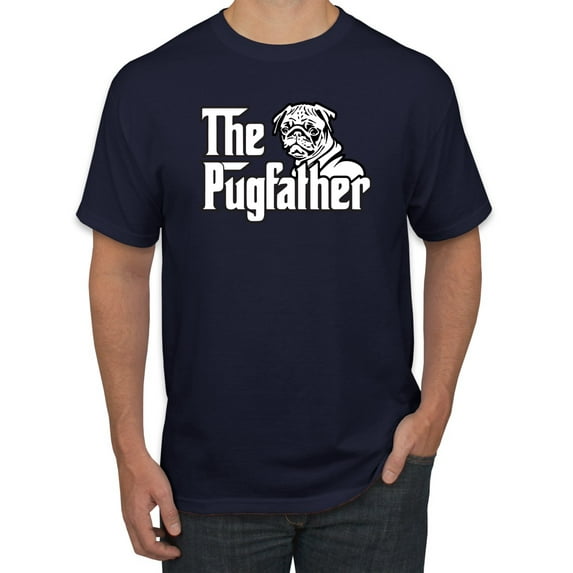 Wild Bobby,The Pugfather Funny Godfather Movie Logo Pug Parody, Father's Day, Men Graphic Tees, Navy, 3XL