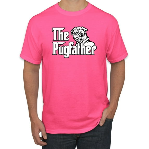 Wild Bobby,The Pugfather Funny Godfather Movie Logo Pug Parody, Father's Day, Men Graphic Tees, Neon Pink, Medium