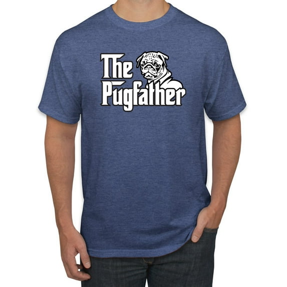 Wild Bobby,The Pugfather Funny Godfather Movie Logo Pug Parody, Father's Day, Men Graphic Tees, Vintage Heather Blue, 4XL