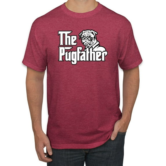Wild Bobby,The Pugfather Funny Godfather Movie Logo Pug Parody, Father's Day, Men Graphic Tees, Vintage Heather Red, 5XL