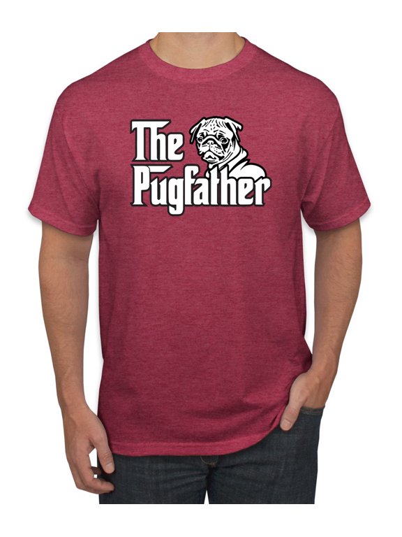 ,The Pugfather Funny Godfather Movie Logo Pug Parody, Father's Day, Men Graphic Tees, Vintage Heather Red, Large