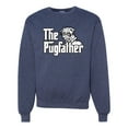 thumbnail image 1 of Wild Bobby,The Pugfather Funny Godfather Movie Logo Pug Parody, Father's Day, Unisex Crewneck Graphic Sweatshirt, Vintage Heather Navy, X-Large, 1 of 3