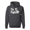 thumbnail image 1 of Wild Bobby,The Pugfather Funny Godfather Movie Logo Pug Parody, Father's Day, Unisex Graphic Hoodie Sweatshirt, Charcoal, Large, 1 of 3