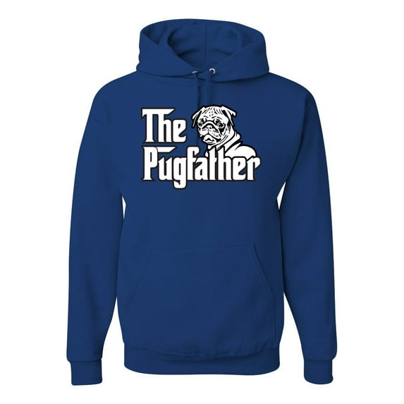 Wild Bobby,The Pugfather Funny Godfather Movie Logo Pug Parody, Father's Day, Unisex Graphic Hoodie Sweatshirt, Royal, Medium