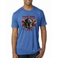thumbnail image 1 of Wild Bobby, The Thin Red Line Spartan Helmet Patriotic Eagle Mens Premium Tri Blend Tee, Vintage Royal, XX-Large, 1 of 6