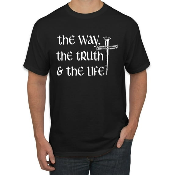 Wild Bobby The Way, The Truth & The Life Inspirational/Christian Men Graphic Tee, Black, Small