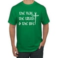 thumbnail image 1 of Wild Bobby The Way, The Truth & The Life Inspirational/Christian Men Graphic Tee, Kelly, Small, 1 of 5