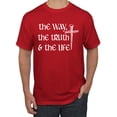 thumbnail image 1 of Wild Bobby The Way, The Truth & The Life Inspirational/Christian Men Graphic Tee, Red, Large, 1 of 5