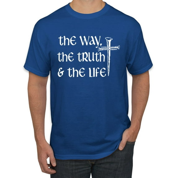 Wild Bobby The Way, The Truth & The Life Inspirational/Christian Men Graphic Tee, Royal, Medium