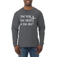 thumbnail image 1 of Wild Bobby The Way, The Truth & The Life Inspirational/Christian Men Long Sleeve Shirt, Charcoal, Large, 1 of 5