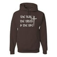 thumbnail image 1 of Wild Bobby The Way, The Truth & The Life Inspirational/Christian Unisex Graphic Hoodie Sweatshirt, Brown, XX-Large, 1 of 5