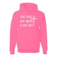 thumbnail image 1 of Wild Bobby The Way, The Truth & The Life Inspirational/Christian Unisex Graphic Hoodie Sweatshirt, Neon Pink, Small, 1 of 5