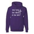thumbnail image 1 of Wild Bobby The Way, The Truth & The Life Inspirational/Christian Unisex Graphic Hoodie Sweatshirt, Purple, XX-Large, 1 of 5