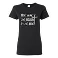thumbnail image 1 of Wild Bobby The Way, The Truth & The Life Inspirational/Christian Women Graphic Tee, Black, 3X-Large, 1 of 5