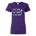 thumbnail image 1 of Wild Bobby The Way, The Truth & The Life Inspirational/Christian Women Graphic Tee, Purple, 3X-Large, 1 of 5