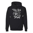 thumbnail image 1 of Wild Bobby This Girl Runs On Coffee And Jesus Inspirational/Christian Unisex Graphic Hoodie Sweatshirt, Black, XX-Large, 1 of 5