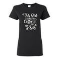 thumbnail image 1 of Wild Bobby This Girl Runs On Coffee And Jesus Inspirational/Christian Women Graphic Tee, Black, Small, 1 of 5