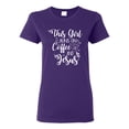 thumbnail image 1 of Wild Bobby This Girl Runs On Coffee And Jesus Inspirational/Christian Women Graphic Tee, Purple, XX-Large, 1 of 5