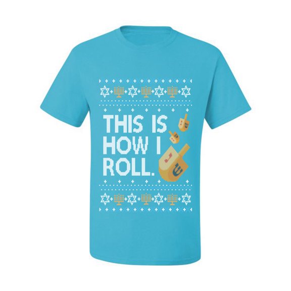 Wild Bobby This Is How I Roll Dreidel Hanukkah Sweater | Holiday Unisex Men Tee