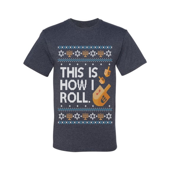 Wild Bobby This Is How I Roll Dreidel Hanukkah Sweater | Holiday Unisex Men Tee