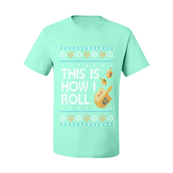 Wild Bobby This Is How I Roll Dreidel Hanukkah Sweater | Holiday Unisex Men Tee