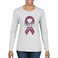 thumbnail image 1 of Wild Bobby This is What a Warrior Looks Like Ribbon Pink USA Flag Sleeve Breast Cancer Awareness Women Graphic Long Sleeve T-Shirt, White, Large, 1 of 6